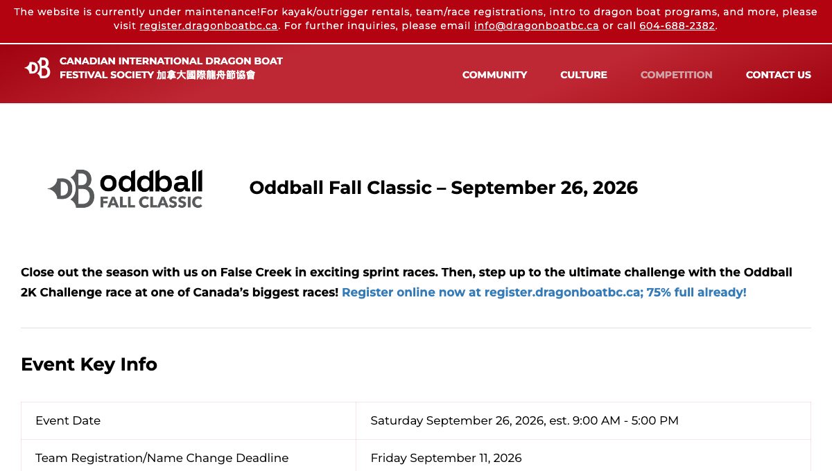 Oddball Fall Classic