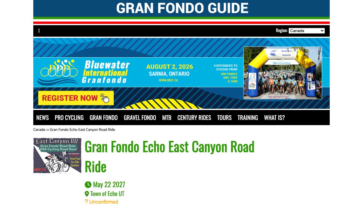 Gran Fondo Echo East Canyon