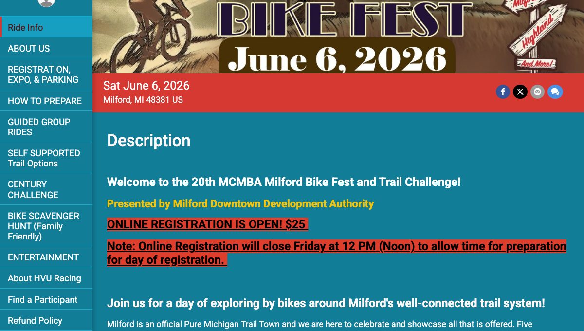 MCMBA Milford Bike Fest and Trail Challenge