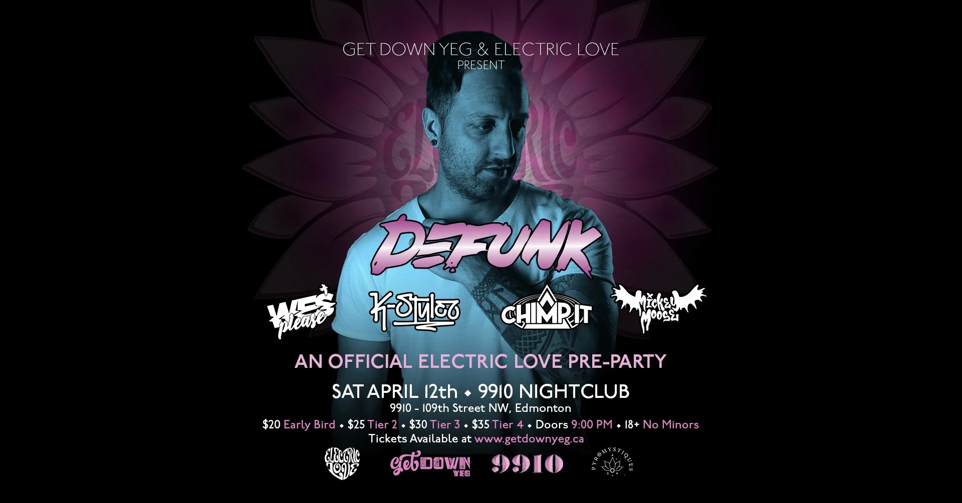 Official Electric Love Pre-Party: Defunk w/ Wes Please, Chimp It, K-Stylez & Mickey Moose