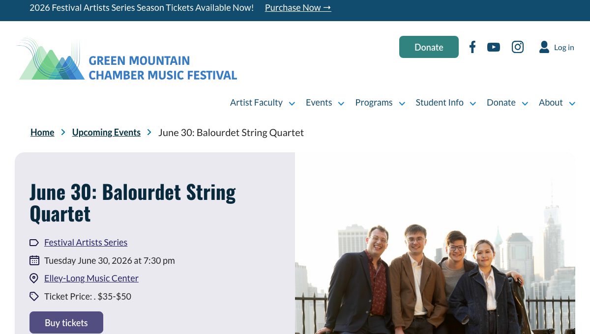 June 30: Balourdet String Quartet