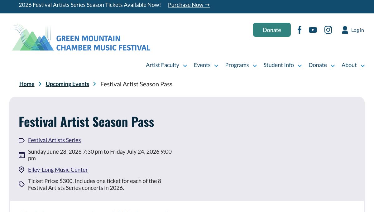 Festival Artist Season Pass