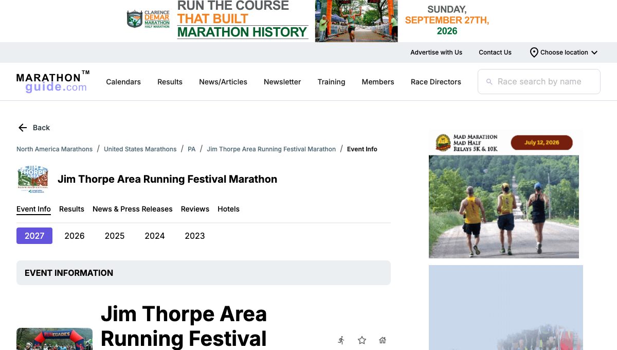 Jim Thorpe Area Running Festival Marathon